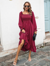Load image into Gallery viewer, Smocked Ruffle Hem Flounce Sleeve Dress