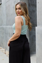 Load image into Gallery viewer, Heimish Basic Needs Full Size Square Neck Solid Smocking Top in Gum Leaf