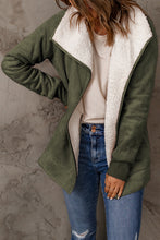 Load image into Gallery viewer, Faux Suede Sherpa Lining Jacket with Pockets