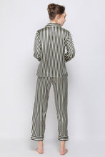 Load image into Gallery viewer, Satin Button-Up Lapel Collar Top and Pants Pajama Set