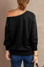 Load image into Gallery viewer, Boat Neck Long Sleeve Sweatshirt