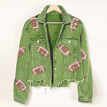 Load image into Gallery viewer, Dropped Shoulder Football Print Jacket