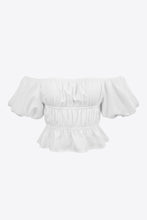 Load image into Gallery viewer, Square Neck Balloon Sleeve Cropped Blouse