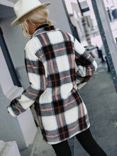 Load image into Gallery viewer, Plaid Lapel Collar Longline Jacket with Pockets