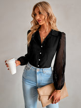 Load image into Gallery viewer, Grid Balloon Sleeve Shirt