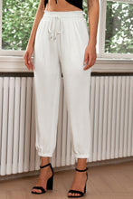Load image into Gallery viewer, Drawstring Paperbag Waist Cropped Joggers