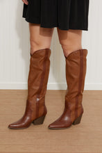 Load image into Gallery viewer, Qupid Countryside Contrast Knee High Cowboy Boots