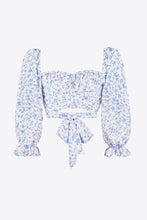 Load image into Gallery viewer, Printed Long Flounce Sleeve Cropped Blouse