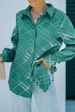 Load image into Gallery viewer, Plaid Puff Sleeve Button-Up Shirt