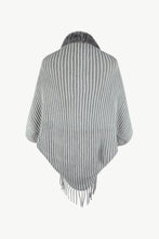 Load image into Gallery viewer, Striped Faux Fur Trim Open Front Cardigan