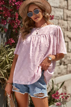 Load image into Gallery viewer, Round Neck Puff Sleeve Blouse
