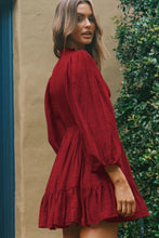 Load image into Gallery viewer, Smocked Balloon Sleeve Ruffle Hem Dress