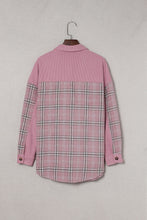 Load image into Gallery viewer, Plaid Spliced Corduroy Shacket