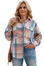Load image into Gallery viewer, Plaid Dropped Shoulder Shacket