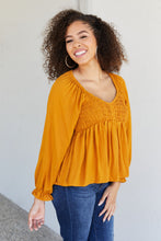 Load image into Gallery viewer, GeeGee Penthouse Full Size Smocked Blouse