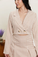Load image into Gallery viewer, HYFVE How Sweet It Is Plaid Cropped Blazer and Skort Set