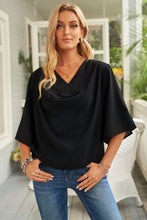 Load image into Gallery viewer, Cowl Neck Three-Quarter Sleeve Blouse