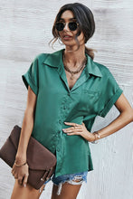 Load image into Gallery viewer, Satin Button Down Collared Shirt