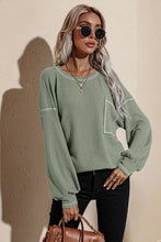 Load image into Gallery viewer, Contrast Stitching Waffle Top