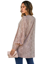 Load image into Gallery viewer, Printed Lantern Sleeve Open Front Top