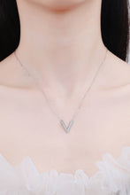 Load image into Gallery viewer, Sterling Silver V Letter Pendant Necklace DIBS 7007