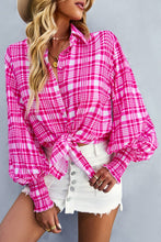 Load image into Gallery viewer, Printed Lantern Sleeve Button-Up Shirt