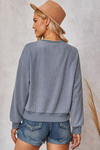 Load image into Gallery viewer, Round Neck Dropped Shoulder Sweatshirt