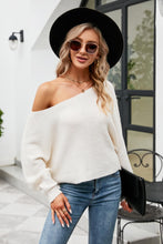 Load image into Gallery viewer, Boat Neck Horizontal Ribbing Dolman Sleeve Sweater
