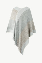 Load image into Gallery viewer, Color Block V-Neck Brushed Poncho