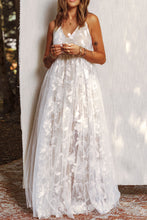 Load image into Gallery viewer, Floral Lace Backless V-Neck Dress