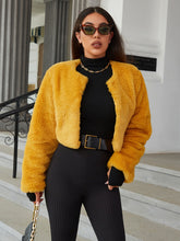 Load image into Gallery viewer, Round Neck Cropped Teddy Jacket