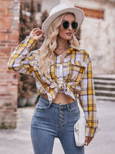 Load image into Gallery viewer, Plaid Dropped Shoulder Longline Shirt