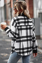 Load image into Gallery viewer, Plaid Brushed Button-Up Shirt Jacket