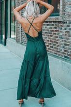 Load image into Gallery viewer, Frill Trim Tiered Halter Neck Maxi Dress