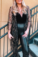 Load image into Gallery viewer, Sequin Open Front Sheer Cardigan