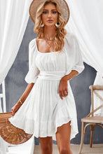 Load image into Gallery viewer, Tie-Back Ruffled Hem Square Neck Mini Dress