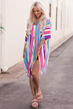 Load image into Gallery viewer, Bright Striped Side Slit Cardigan