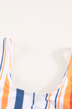 Load image into Gallery viewer, Multicolor Striped Scoop Neck Tankini Set