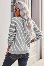 Load image into Gallery viewer, Striped V-Neck Cardigan