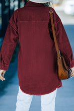 Load image into Gallery viewer, Corduroy Button Down Longline Shirt Jacket