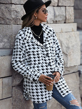 Load image into Gallery viewer, Houndstooth Side Slit Jacket with Breast Pockets