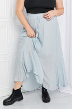 Load image into Gallery viewer, Sweet Lovely by Jen Full Size Leaps and Bounds Slit Maxi Skirt in Misty Blue