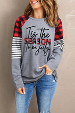 Load image into Gallery viewer, Mixed Print Letter Graphic Long Sleeve Top