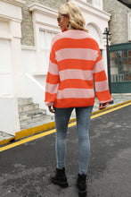 Load image into Gallery viewer, Striped Balloon Sleeve Knit Pullover