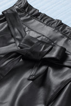 Load image into Gallery viewer, Belted Paperbag Waist PU Leather Skirt DIBS MOTHERSDAY