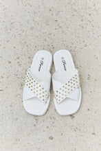 Load image into Gallery viewer, Forever Link Studded Cross Strap Sandals in White