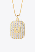 Load image into Gallery viewer, Letter Zircon Pendant Necklace