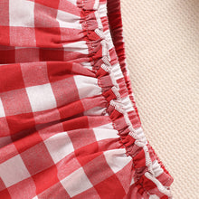 Load image into Gallery viewer, Eyelet Round Neck Top and Plaid Skort Set