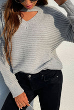 Load image into Gallery viewer, Cutout Horizontal Rib-Knit Sweater