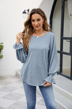 Load image into Gallery viewer, Round Neck Flounce Sleeve Blouse